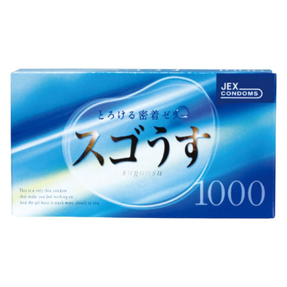 JEX Sugousu 1000 雙重果凍 日本版 標準款安全套 12 片裝 安全套 購買