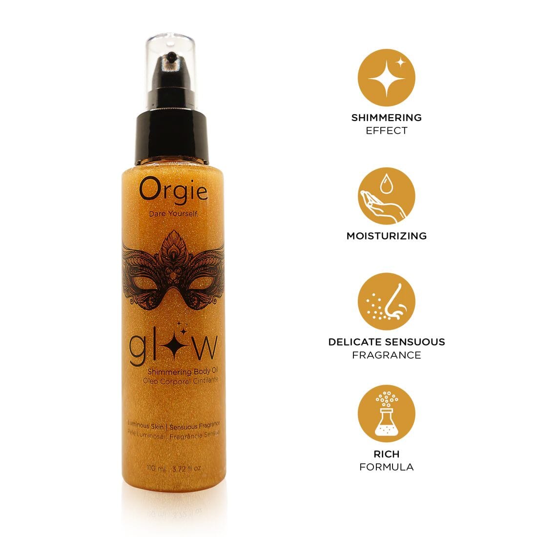 ORGIE Glow Shimmering 東方香草蘭花 身體閃亮潤澤潤膚油 110 毫升 購買