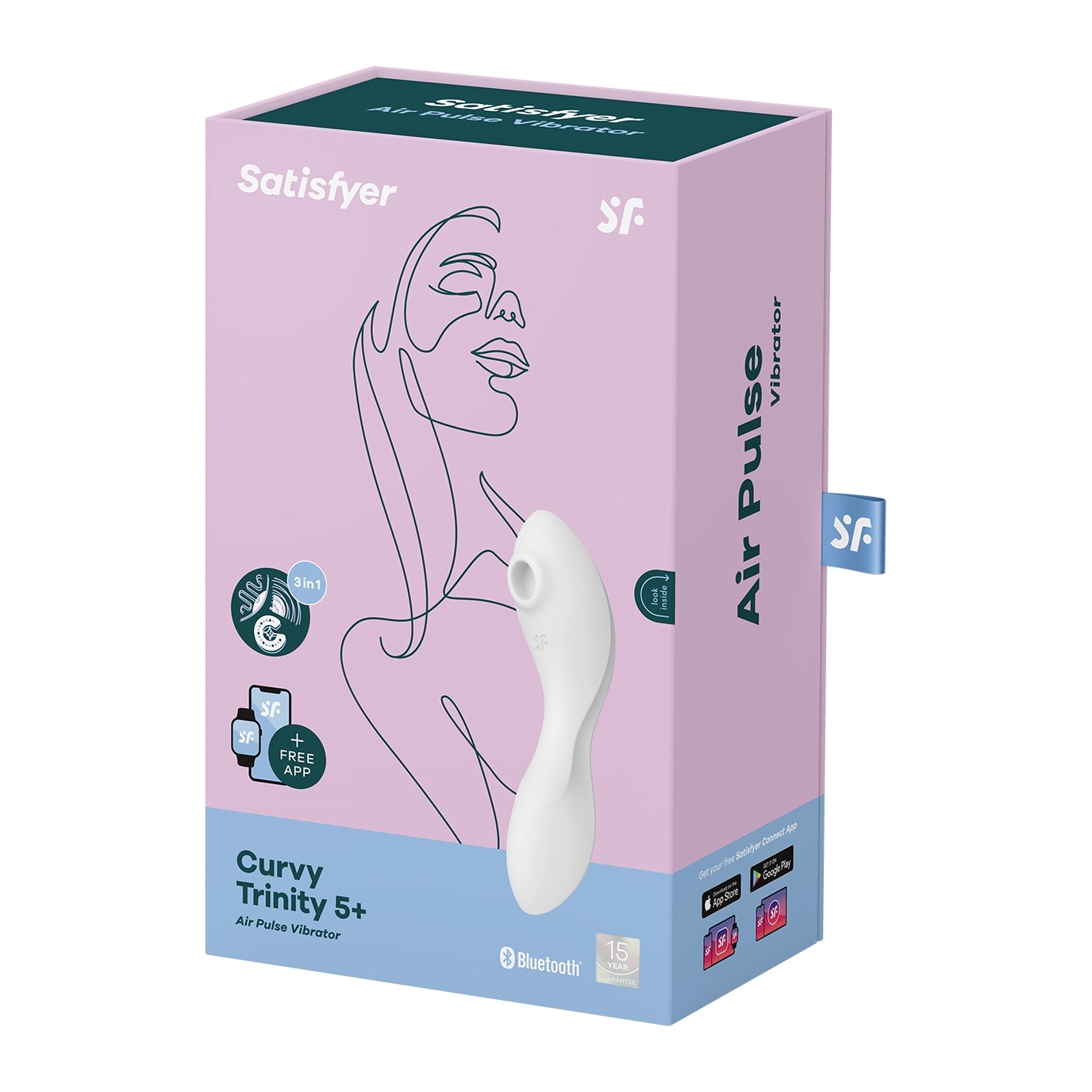 SATISFYER Curvy Trinity 5+ 智能手機 APP 空氣脈衝吸啜式震動按摩器 雙頭按摩器 購買