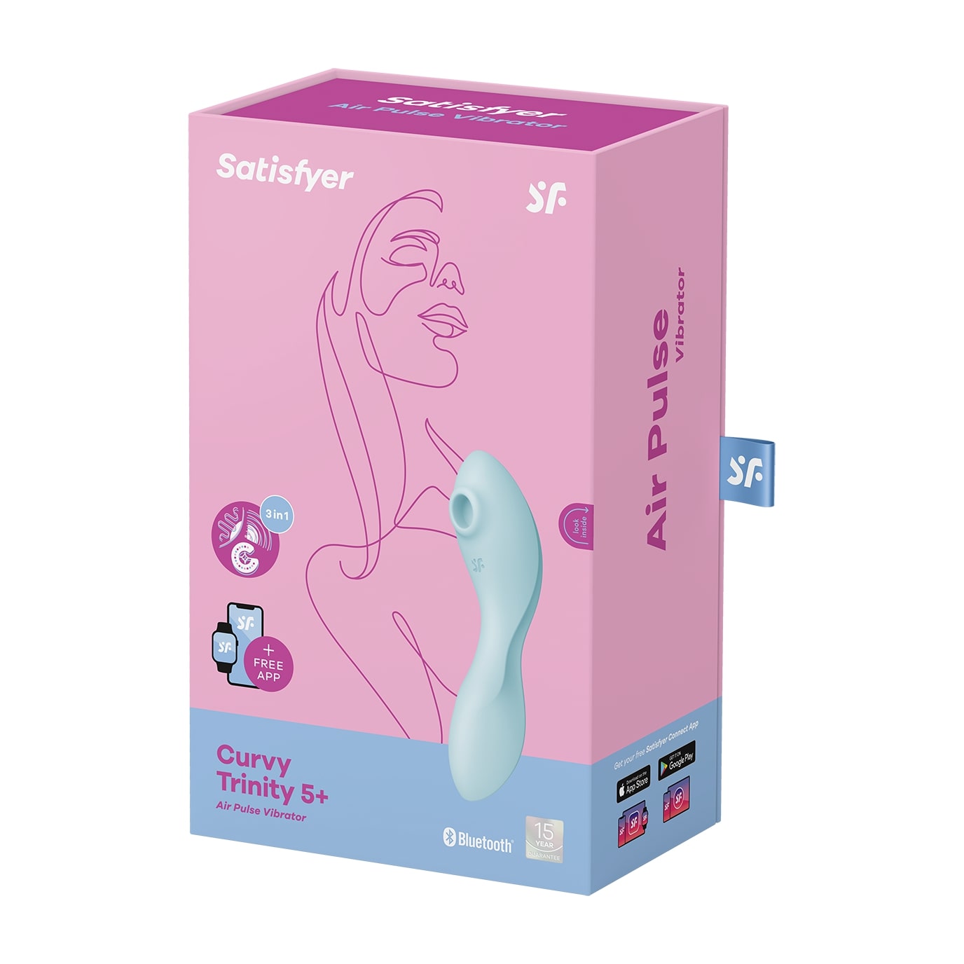 SATISFYER Curvy Trinity 5+ 智能手機 APP 空氣脈衝吸啜式震動按摩器 雙頭按摩器 購買