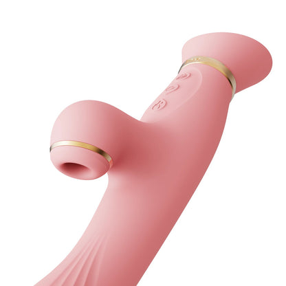 ZALO Rose Rabbit Vibrator 暖感吸啜雙頭按摩棒 雙頭按摩棒 購買